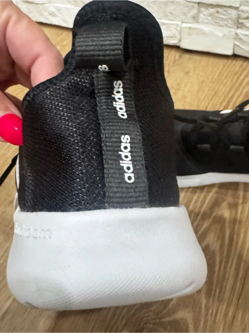 Adidas Cloudfoam Running Shoes Black White Sneakers Women’s Size 11